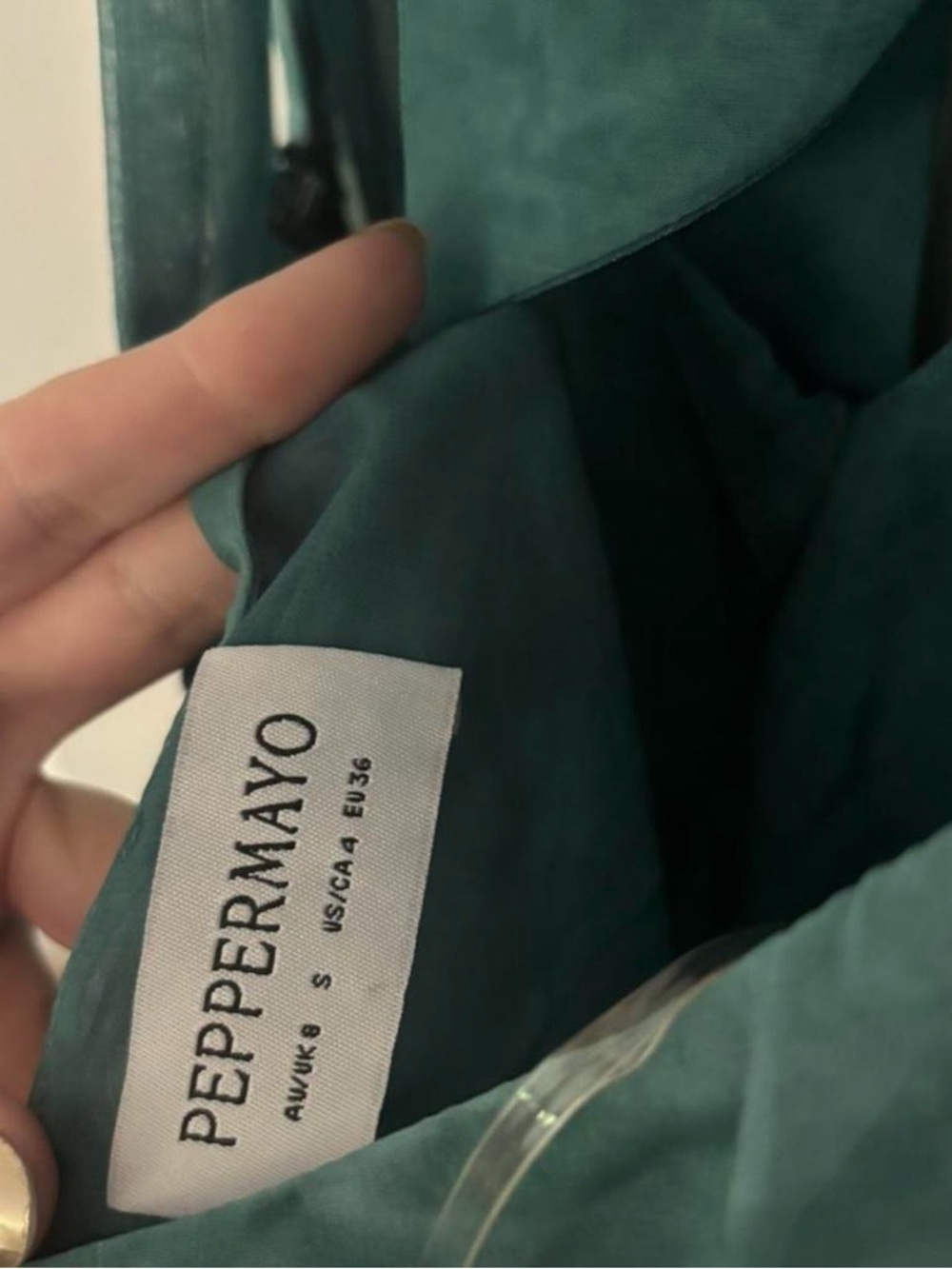 Peppermayo Teal Halter Mini Dress with Gold Accent - Picture 4 of 4